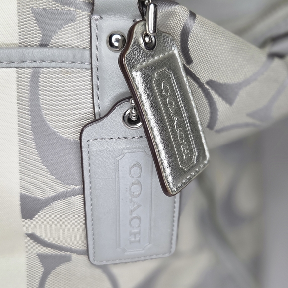 Vintage Coach Gray Signature Double Zip Baby Bag - Picture 7 of 12